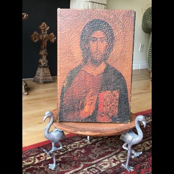 SOLEMN JESUS Faux Book Relic-Look Stash Box 13” X 8.5” X 2 3/4” Approx. - Picture 2 of 8